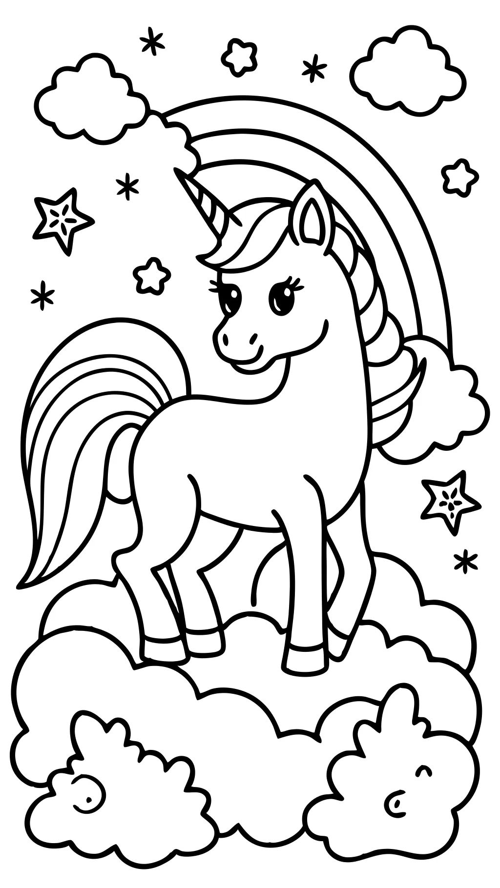 Página de color de unicornio